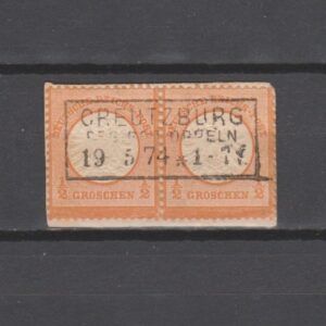 Duitsland 1872 18 Brustschild paar Creutzburg gestempeld