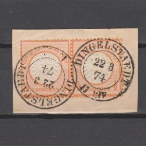 Duitsland 1872 18 Brustschild paar Dingelstaedt gestempeld