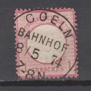 Duitsland 1872 19 Brustschild Coeln-Bahnhof gestempeld
