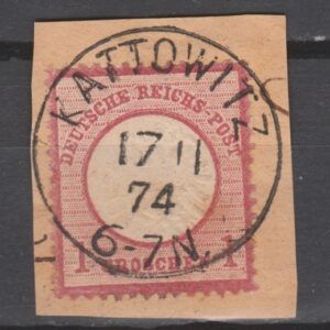 Duitsland 1872 19 Brustschild Katowitz gestempeld