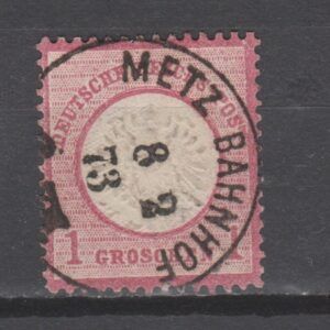 Duitsland 1872 19 Brustschild Metz Bahnhof gestempeld