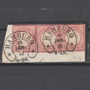 Duitsland 1872 19 Brustschild paar Hamburg Hoefijzer gestempeld