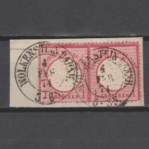 Duitsland 1872 19 Brustschild paar Wolkenstein Bahnhof gestempeld