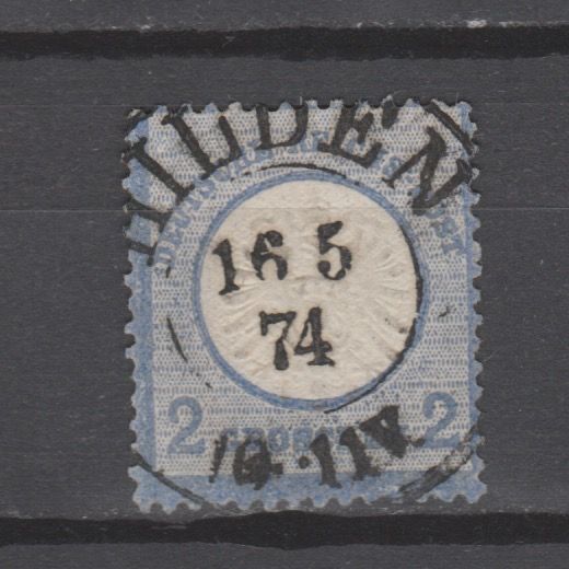 Duitsland 1872 20 Brustschild Hilden gestempeld
