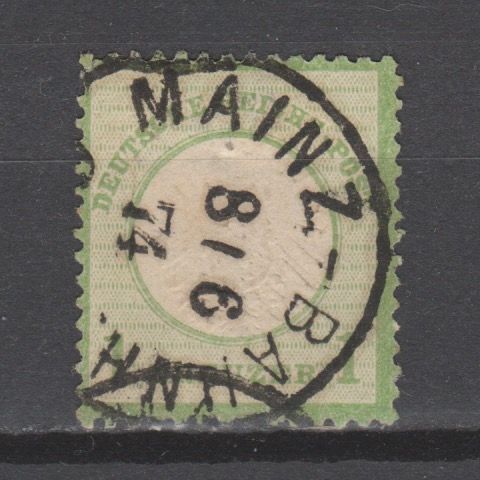 Duitsland 1872 23 Brustschild Mainz-Bahnh. gestempeld
