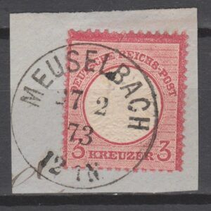 Duitsland 1872 25 Brustschild Meuselbach gestempeld