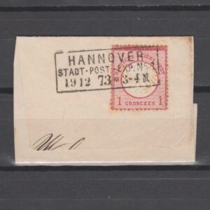 Duitsland 1872 4 Brustschild Hannover Stadt-Post gestempeld