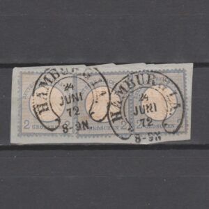 Duitsland 1872 5 Brustschild paar+1 Hamburg Hoefijzer gestempeld