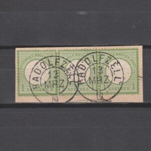 Duitsland 1872 7 Brustschild Strip van 3 Radolfzell gestempeld