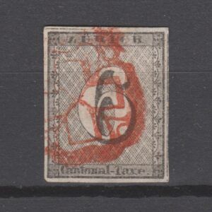 Zwitserland 1843 2II (IV) Zurich gestempeld met certificaat
