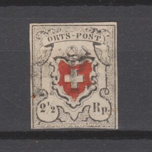 Zwitserland 1850 5 I Orts-Post gestempeld