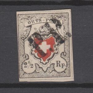 Zwitserland 1850 5 I Orts-Post gestempeld