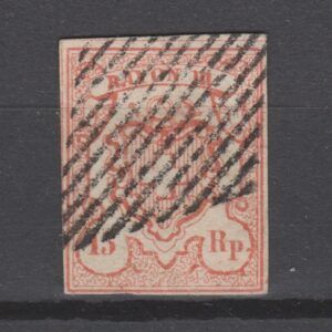 Zwitserland 1852 10 Rayon III (kleine 15) gestempeld gekeurd Rellstab BPP