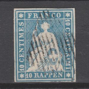 Zwitserland 1854 14 I b Strubel gestempeld