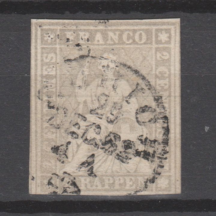 Zwitserland 1862 19 Strubel gestempeld gekeurd