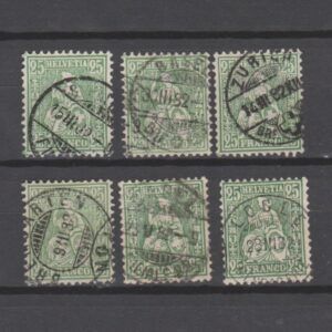 Zwitserland 1881 41 Zittende Helvetia gestempeld