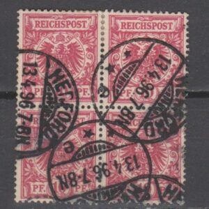 Duitsland 1889 47 Kroon/Adelaar in blok van 4 gestempeld