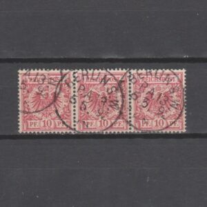 Duitsland 1889 47 Kroon/Adelaar in strip van 3 gestempeld
