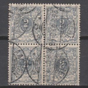Duitsland 1889 52 Cijfer in blok van 4 gestempeld