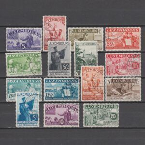 Luxemburg 1935 Mi 266-280 Int. hulp voor Intellectuelen gestempeld
