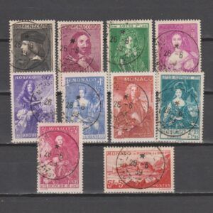 Monaco 1939 185-194 Prinsen en Prinsessen van Monaco gestempeld