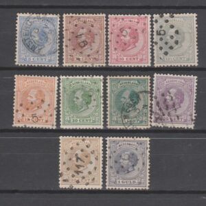 Nederland 1872 19-28 gestempeld met bemerkingen
