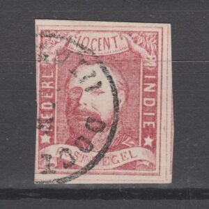 Nederlands Indië 1864 1 Willem III gestempeld met bemerkingen