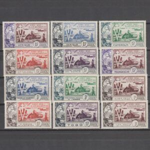 Frankrijk 1954 Kolonien 10 jaar bevrijding omnibus uitgifte