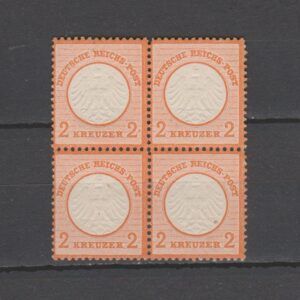 Duitsland 1872 15 Brustschild in blok van 4