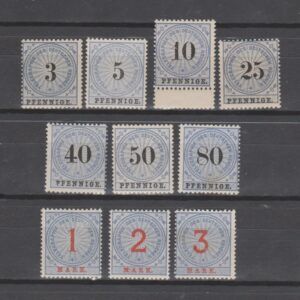 Duitsland 1875 Telegrafenmarken 9-18 met bemerkingen