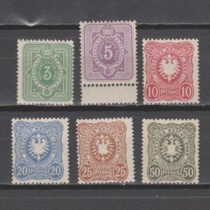 Duitsland 1880 39-44 Cijfer en Rijksadelaar allen gekeurd