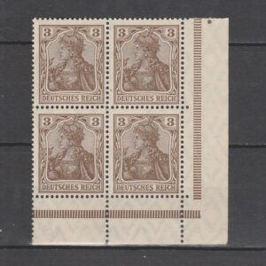 Duitsland 1915 84 II a Germania in blok van 4 gekeurd