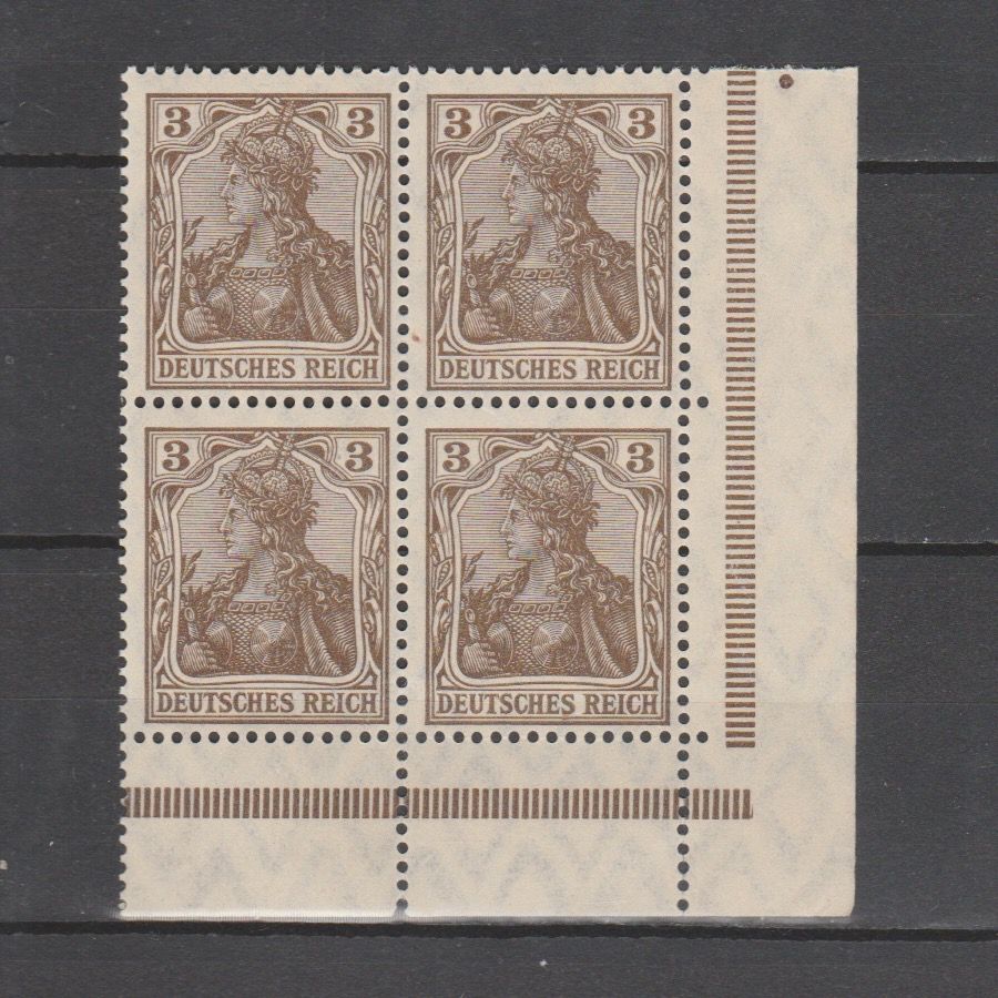 Duitsland 1915 84 II a Germania in blok van 4 gekeurd