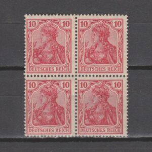 Duitsland 1915 86 II f Germania in blok van 4 met Attest