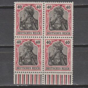 Duitsland 1915 90 II b Germania in blok van 4 gekeurd