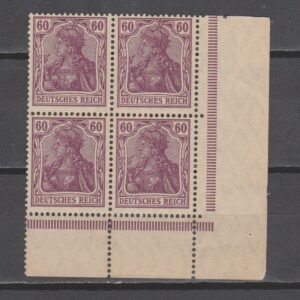 Duitsland 1915 92 II b Germania in blok van 4 gekeurd