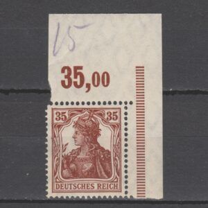 Duitsland 1918 103 b P OR Germania met tab gekeurd