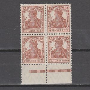 Duitsland 1918 103 c Germania in blok van 4 gekeurd