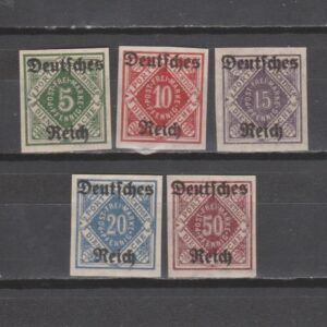 Duitsland 1920 Dienst 52-56 U ongetand gekeurd