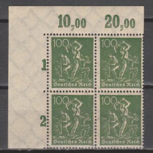 Duitsland 1921 187 b P OR in blok van 4 gekeurd