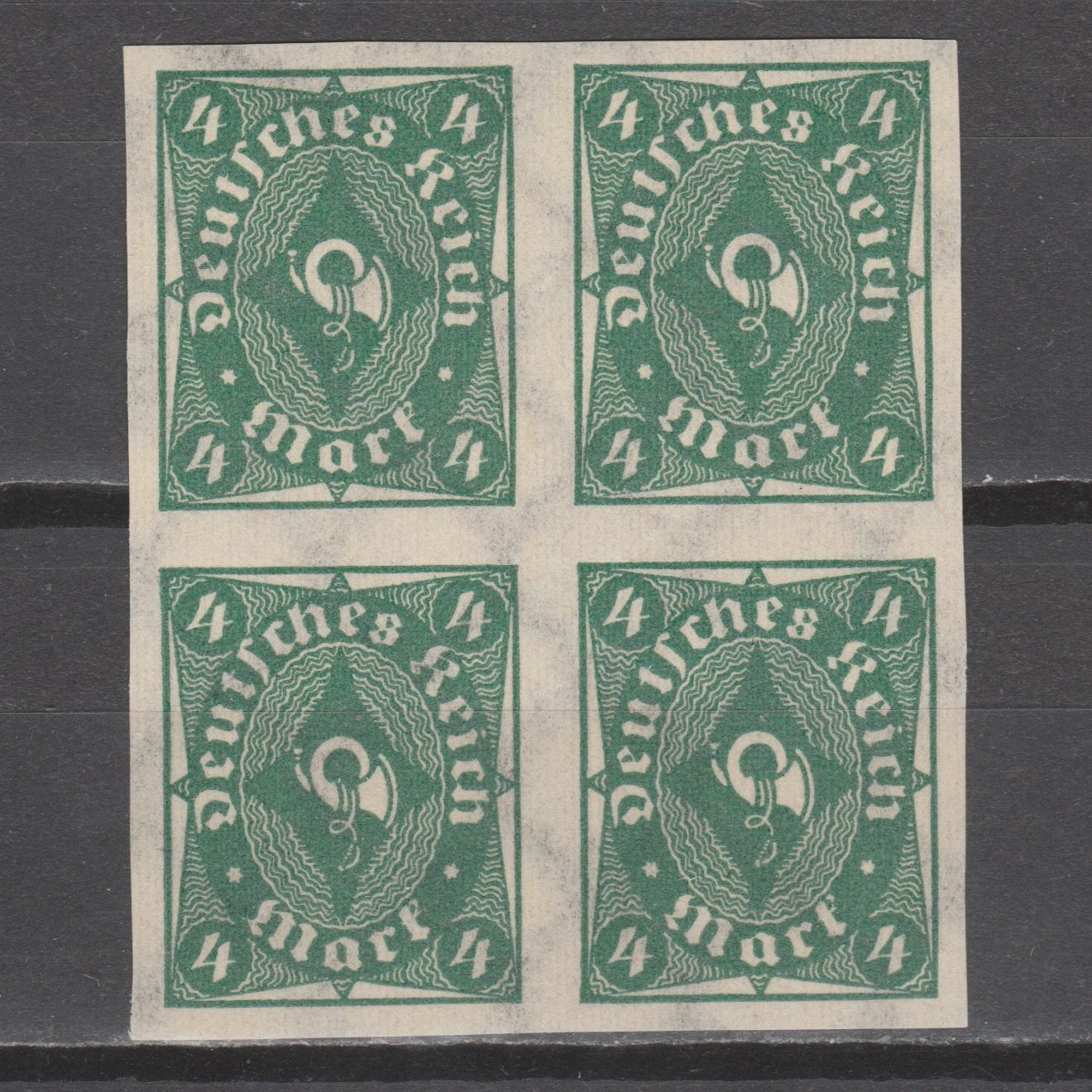 Duitsland 1922 226 U Posthorn ongetand in blok van 4