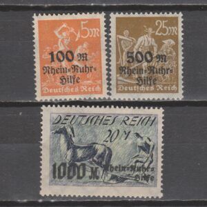 Duitsland 1923 258-260 Rhein & Rhurhilfe