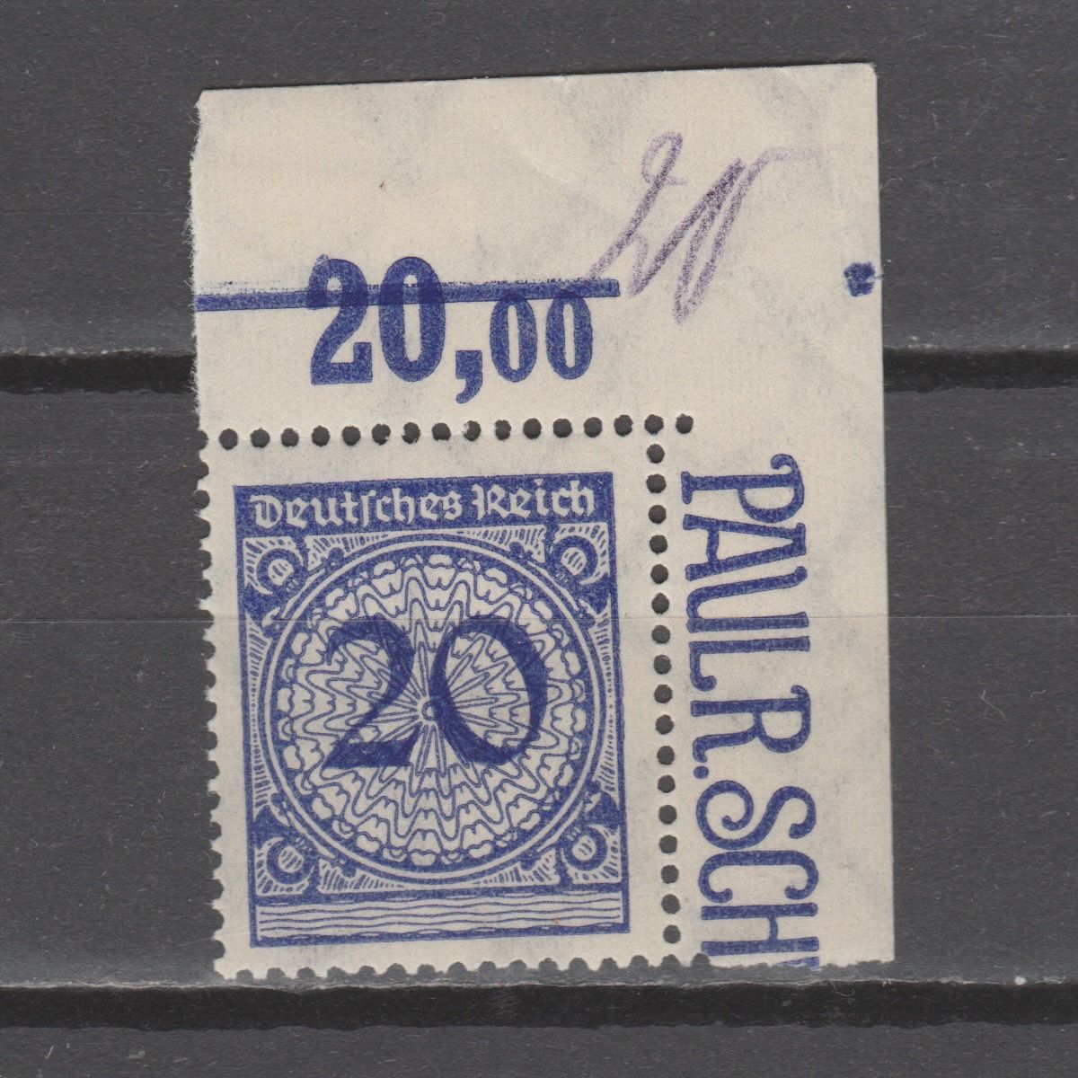 Duitsland 1923 341 P OR C met tab
