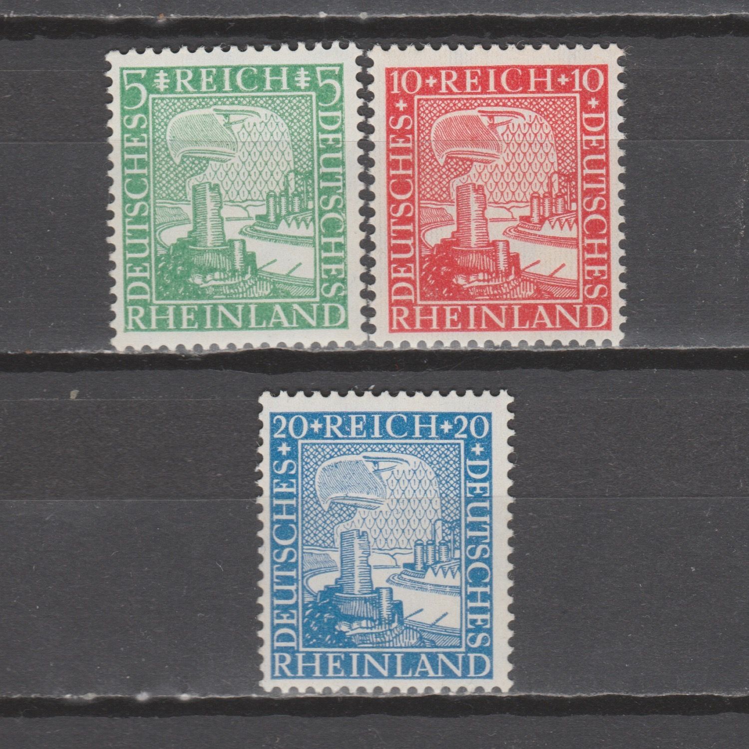 Duitsland 1925 372-374 Rheinland 1000 Jahre Deutsch