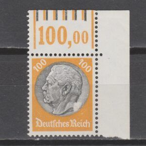 Duitsland 1933 495 W OR Hindenburg hoekstuk met bemerkingen