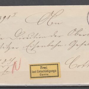 Duitsland 1874 I Gebürenzettel op Brief