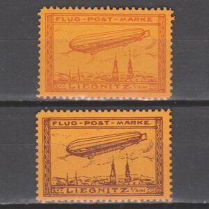 Duitsland 1913 11 a + b Zeppelin Sonderflug Liegnitz ND