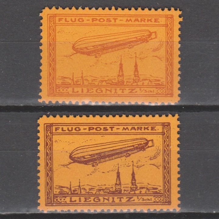 Duitsland 1913 11 a + b Zeppelin Sonderflug Liegnitz ND