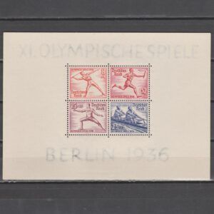 Duitsland 1936 Blok 6 z Dickes Papier gekeurd
