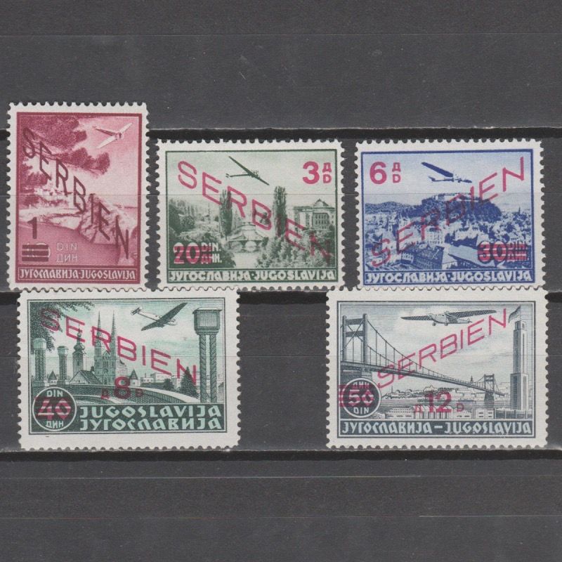 Duitsland 1941 Serbien 26-30 Luchtpost